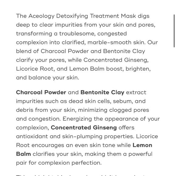 Aceology Detoxifying Treatment Mask – Full Size (65ml / 2.19 fl oz) - Picture 8 of 8